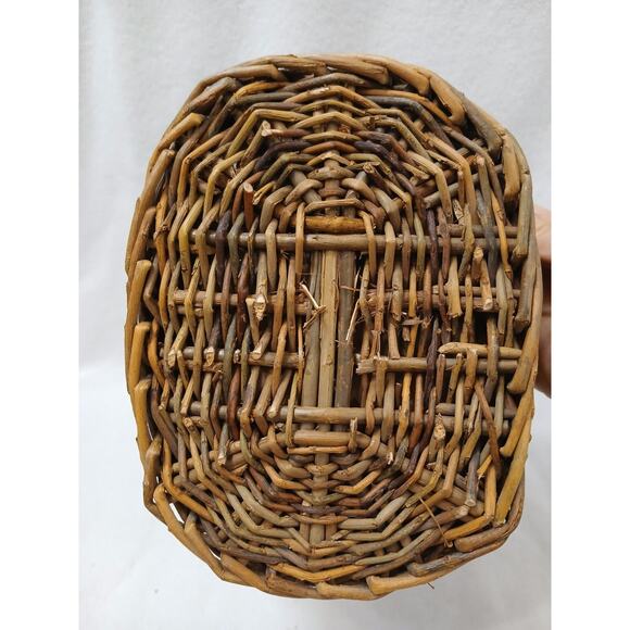 Antique Primitive Grapevine Twig Branches Basket Woven Berry Picking Holiday Old - Picture 14 of 14